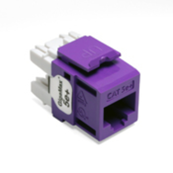 Leviton 1-Port Mod Jack 110 8W8P Utp, T568A/B Cat5E Quickport, Gigamax Purple 5G110-RP5